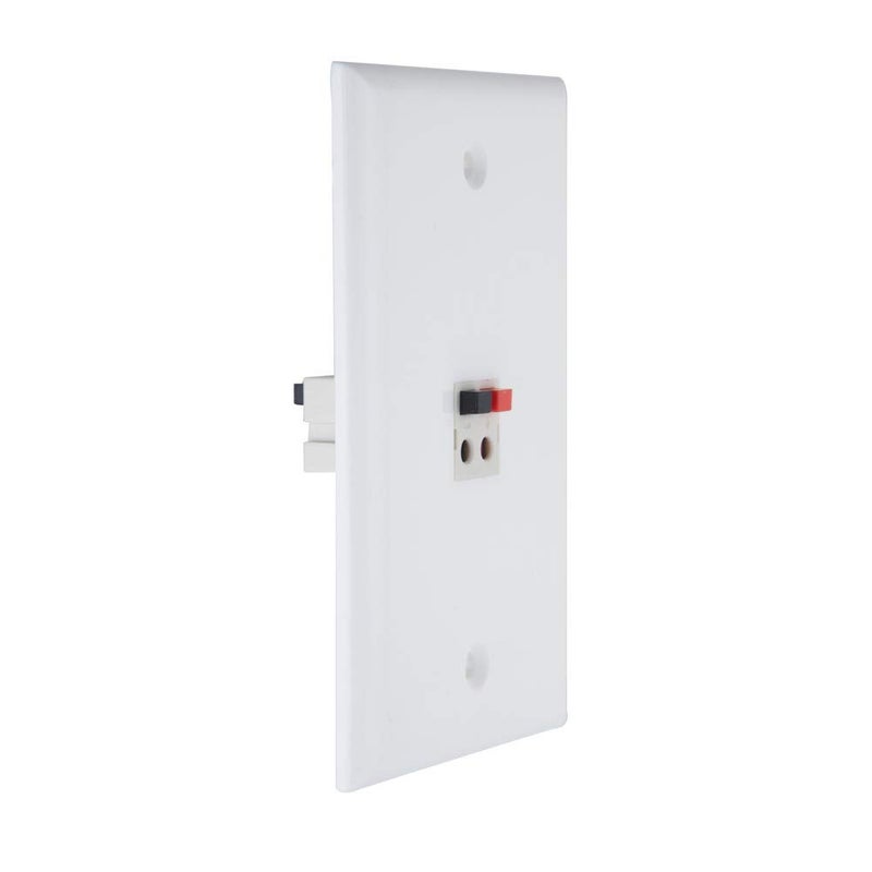 TENINYU 1 Port Speaker Jack Module Keystone Single Gang Wall Plate for Home Theater - White (1-Port) - Image 3